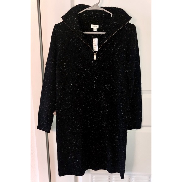 J.Crew Black Zip Sweater Dress - Picture 3 of 5